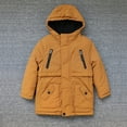thumbnail image 4 of Otqutp Boys Winter Children's Hooded Cotton Jacket Outdoor Sports and Leisure Punching Jacket Padded and Thickened Warm Jacket Cotton Clothing(Yellow,90CM), 4 of 9