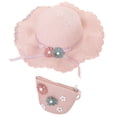 thumbnail image 1 of Harhinhe 56-58 cm circunferencia del sombrero sombrero de paja para mujer protector solar de verano sombrero de paja de ala grande sombrero para el sol sombrero de paja de flores y conjunto de bolsa, 1 of 5