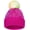 Sequin-hot Pink, variant on Winter Knit Hat with Pompom - Sparkly Sequin & Rhinestone Beanie, Warm Ski Cap for Boys & Girls Ages 3-14