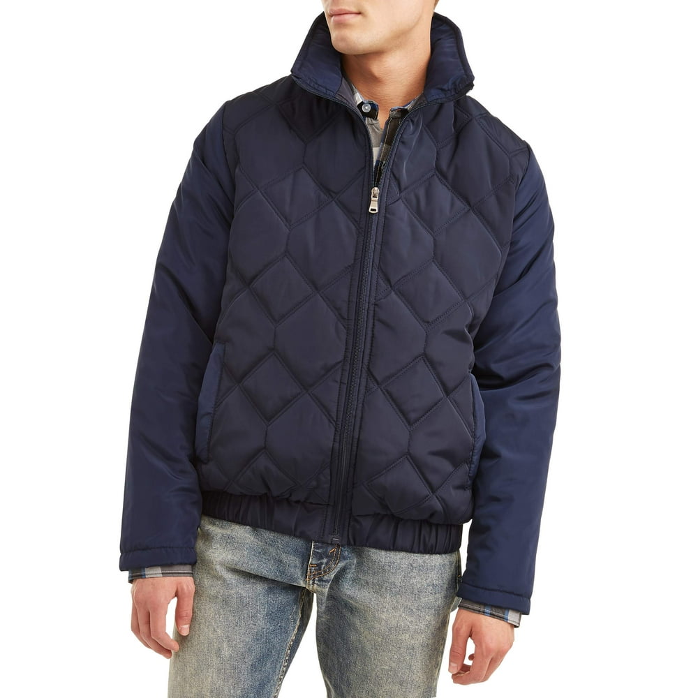 ONLINE Men's Diamond Quilt Full Zip Jacket, Up to size 5XL Walmart