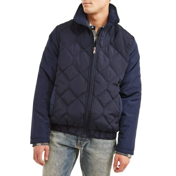 ONLINE Men's Diamond Quilt Full Zip Jacket, Up to size 5XL Walmart