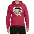 thumbnail image 2 of Wild Bobby, Betty Boop Heart Blowing Kiss Dog Betty Boop Unisex Hoodie Sweatshirt, Vintage Heather Red, X-Large, 2 of 5