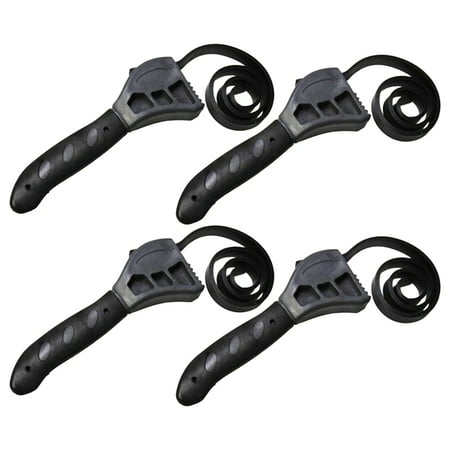 

4PCS Black Belt Wrench Multi-Tool Adjustable Wrench for Any Shape of Opener Filter Wrench Auto Repair Tool