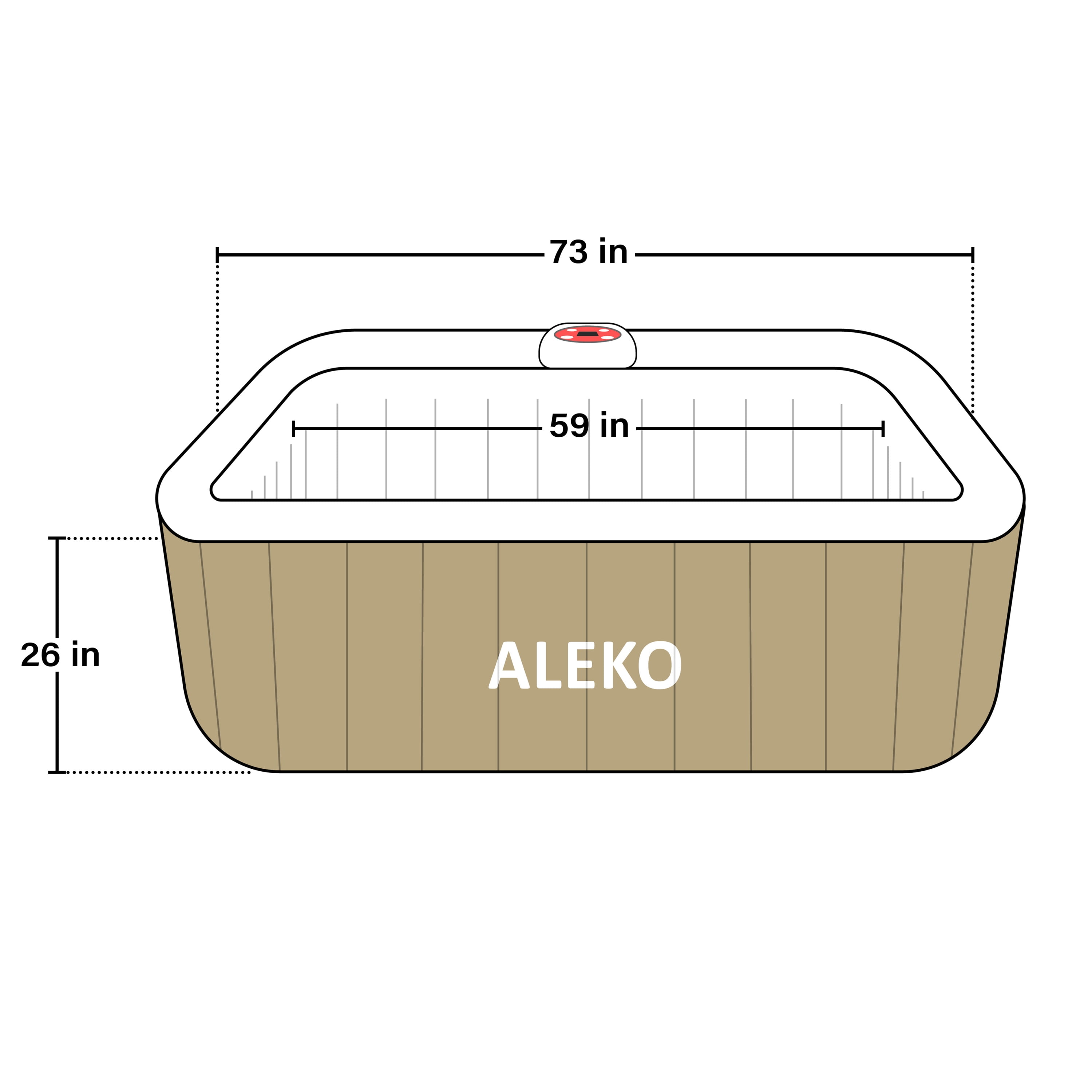 ALEKO 6 Person 130 Jet Outdoor Inflatable Hot Tub Spa with Cover