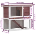thumbnail image 2 of vidaXL Outdoor Rabbit Hutch 1 Door Brown Wood, 2 of 5