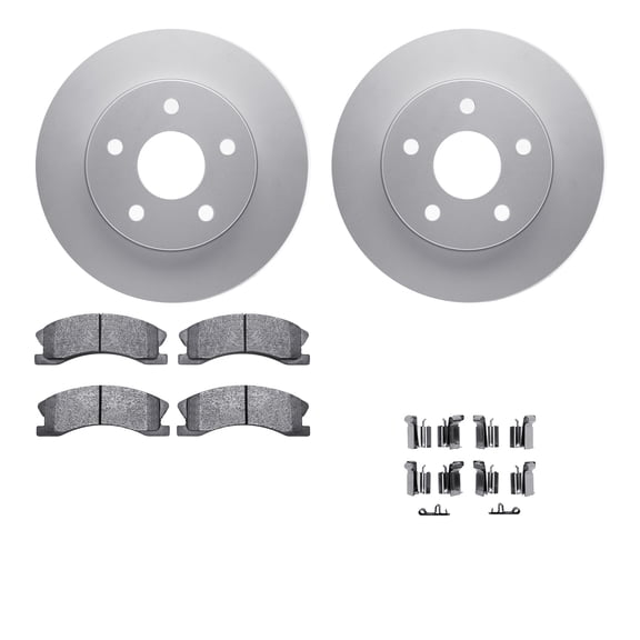 Dynamic Friction Company Front Geospec Brake Rotors with 5000 Advanced Brake Pads includes Hardware 4512-42079