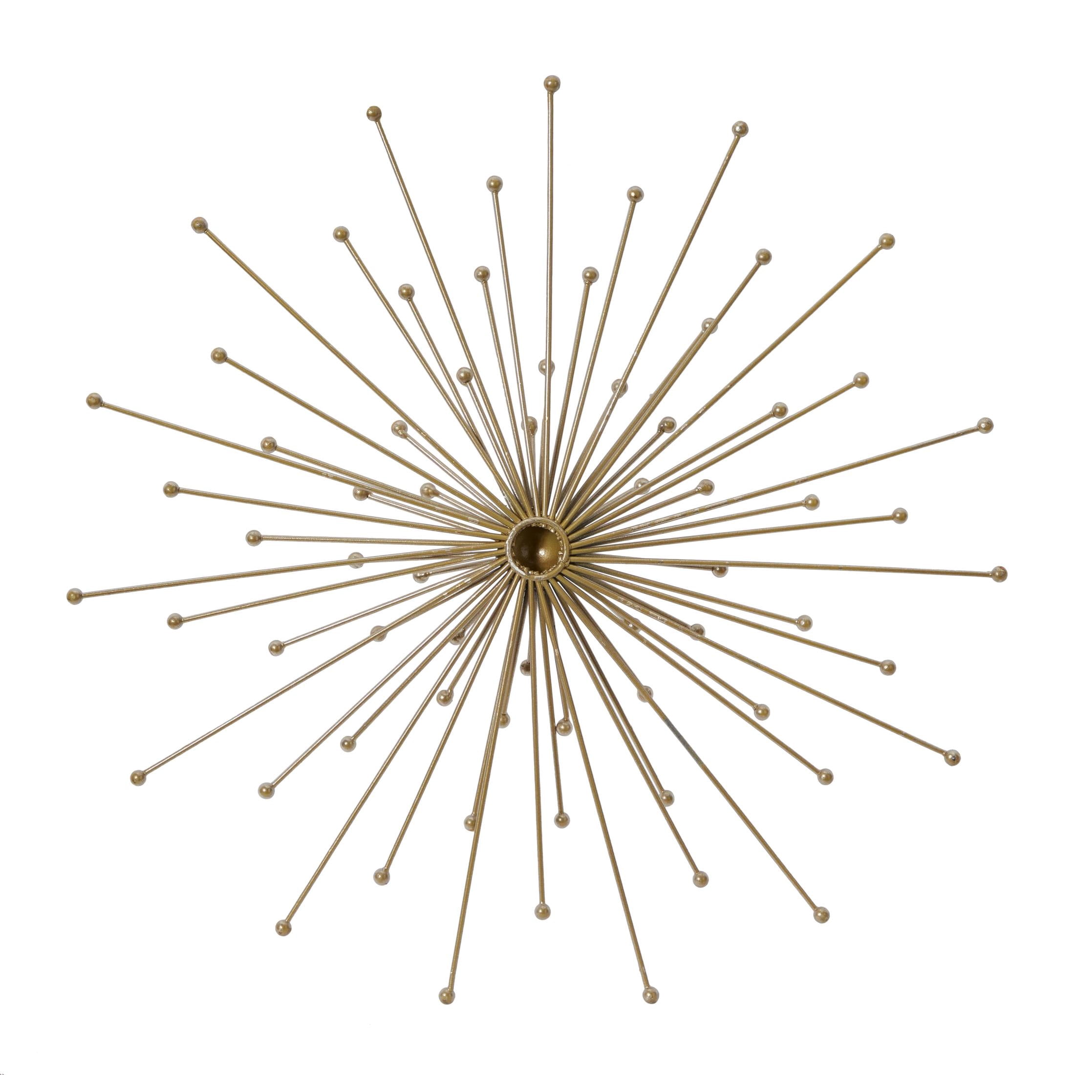 DecMode Gold Metal 3D Starburst Wall Decor (3 Count)