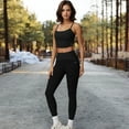 thumbnail image 3 of High Waist Full Length Leggings with Ribbed Waistband - X Large, Black, 3 of 6
