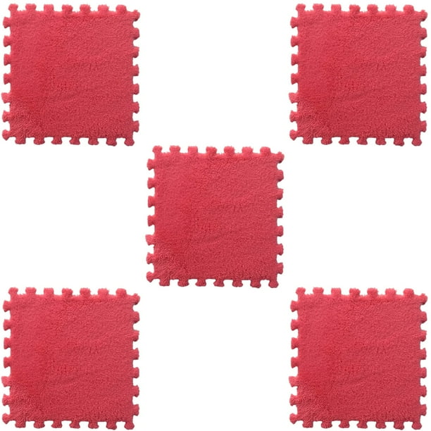 Fiudx Tapete de Terciopelo Puzzle, Juego de 5 Piezas, a Prueba de Golpes E Insonorizado, Antideslizante y con Aislamiento Térmico, Multifuncional para El Hogar o El Gimnasio, Seguro para Bebés, 30 X