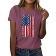 thumbnail image 4 of Tops under $5! Yrmaups Summer Blouse for Women USA Flag Star Fourth July Comfy Blouse Crew Neck Short Sleeve Patriotic Lightweight Tunics Clothes, 4 of 7