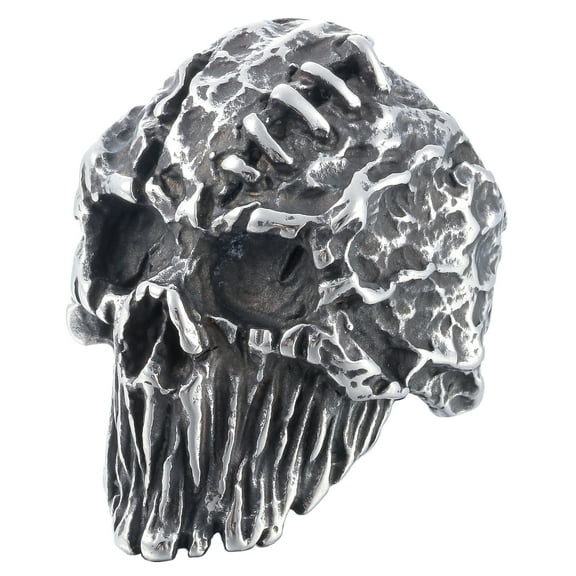 ZMY Home Stitched Skull Ring Stainless Steel Handmade Band Jewelry Cool Punk Rock Biker Ring (10)