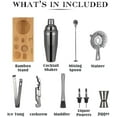 thumbnail image 2 of Black Cocktail Shaker Set, Premium 18/8 Stainless Steel Mixology Bartender Kit with Stylish Bamboo Stand 10-Piece Bar Tools & Accessories for Home Bar for Men, Dad, Husband, 2 of 6