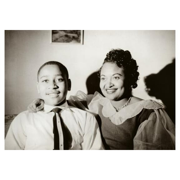 8x12 Photo-Emmett Till and his mother, Mamie Bradley, head-and-shoulders portrait