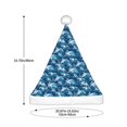thumbnail image 3 of KLL Christmas Hats for Adults Plush Sea Water Wave Print Santa Hat Xmas Fluffy Santa Claus Hat for Women Men, 3 of 6