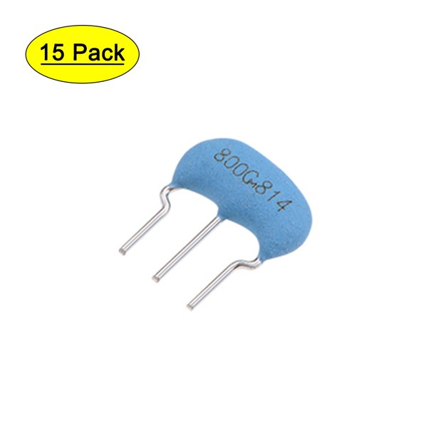 Ceramic Resonator Crystal Oscillator 8MHz 15pF 3 Pin DIP Blue 15 Pieces