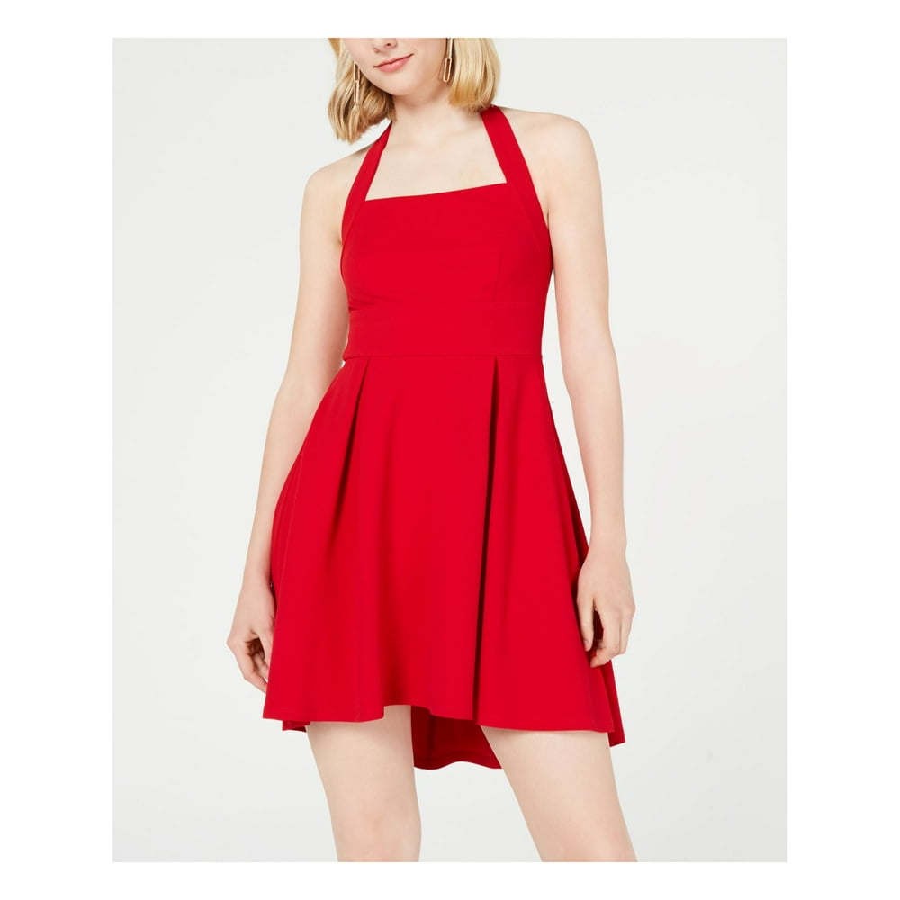 Teeze Me - TEEZE ME Womens Red Sleeveless Halter Mini Hi-Lo Dress Size ...