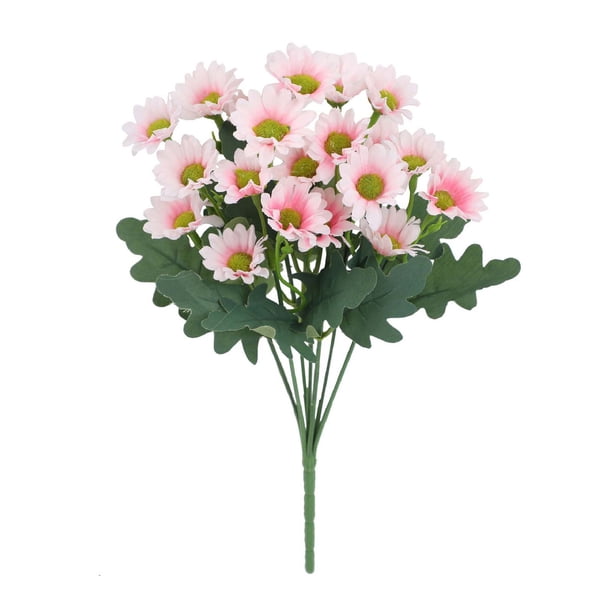 5 BUNDLES Mumas Artificiales Flores Margarita Falsa para La Boda en El () Rosa
