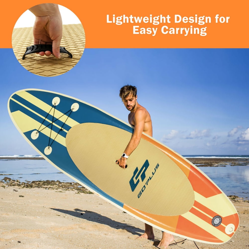 Demifill Paddle Board, Inflatable Stand Up Paddle Board, Inflatable Stand Up Paddle Board Surfboard with Bag Aluminum Paddle and Hand Pump-L, for Youth and Adult, Yellow