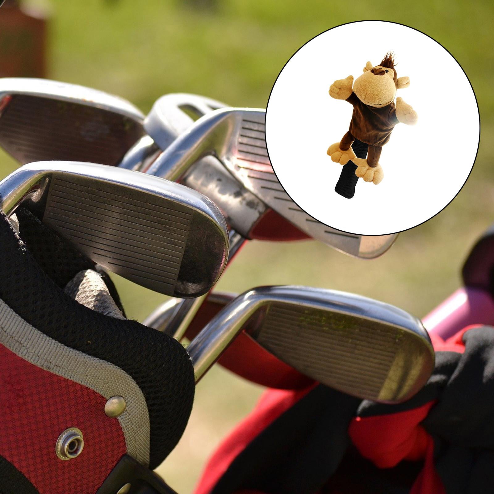 2Pcs Novelty Golf Club Headcover Cartoon Plush Animal Wood Driver Head Cover