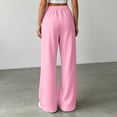 thumbnail image 2 of XFeng Women Wide Leg Sweatpants High Waist Drawstring Casual Pants, 2 of 5