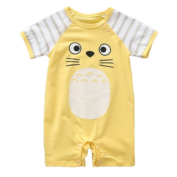 StylesILove Adorable Unisex Baby Short Sleeve Cotton Romper (90/18-24 Months, Yellow)