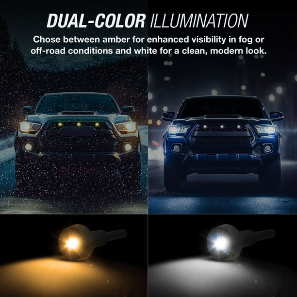 TYPE S Dual-Color LED Grille Lights Amber or White 3-Pack