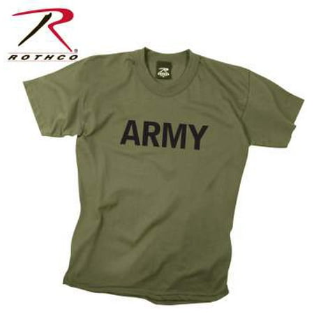 Wait Training T-shirt - Rothco Kids Army Physical Training T-Shirt - Olive Drab, Medium