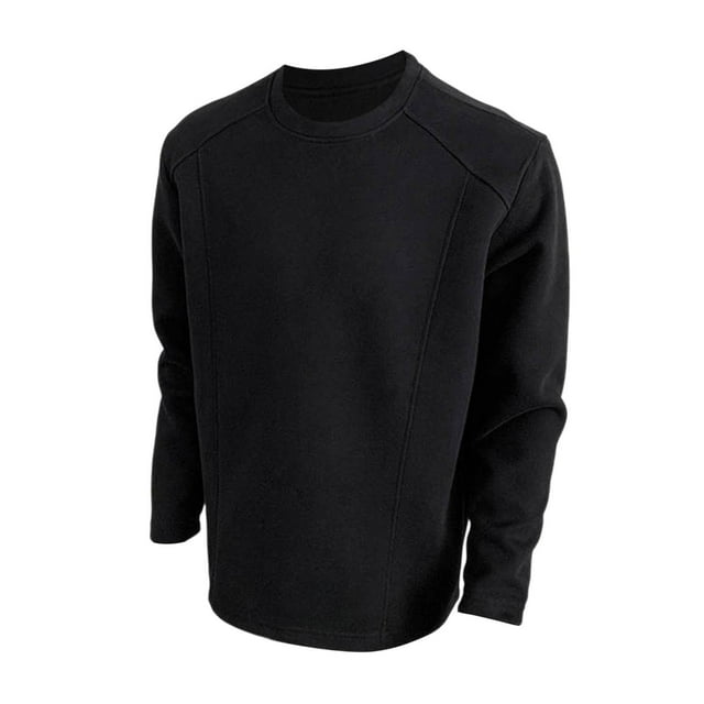 Ediodpoh Chandail Sans Capuchon pour Homme - Unisexe Automne Couleur Unie Col Rond Style Tenue Décontractée pour les Activités Quotidiennes Vêtement Polyvalent Confortable pour Superposition Chandail pour Homme Noir G