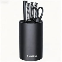 RAINBEAN Knife Block without Knives, Universal Round Knife Block, Space Saver Kitchen Detachable Knife Storage Holder with Scissors Slot