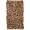 thumbnail image 4 of SAFAVIEH Mariam Leather Shag Area Rug, Brown, 8' x 10', 4 of 7