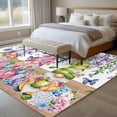thumbnail image 4 of Blue Purple Gnomes Area Rugs 5'x7', Washable Small Throw Rugs for Laundry Room Playroom, Spring Country Hydrangea Flower Leaf Indoor Outdoor Rug Non-Slip Low Pile Carpet Runner Reversible Floor Mats, 4 of 8