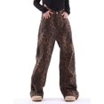 thumbnail image 1 of Pantalones vaqueros vintage con estampado de leopardo para mujer, de primavera, holgados, informales, de pierna ancha, estilo hip hop, de cintura alta, estilo pantera, 1 of 6