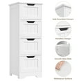 thumbnail image 3 of Homfa Bathroom Storage Cabinet, Free Standing Narrow Cabinet with 4 Drawers Entryway Storage Organizer for Living Room Bedroom, White, 3 of 10