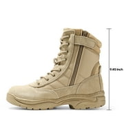 NORTIV 8 Mens Military Tactical Work Boots Side Zipper Leather Motorcycle Combat Boots Trooper(6-8 Inches)