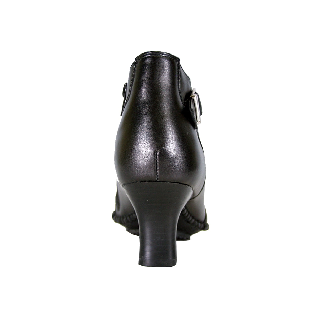PEERAGE Willow Women Wide Width Side Zipper Leather Dress Booties BLACK 5