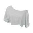 thumbnail image 5 of DHFJKG Womens Summer One Shoulder T Shirt Fashion Solid Color Cropped Tee Short Sleeve Cute Y2K Clothes Comfy Tops, 5 of 5