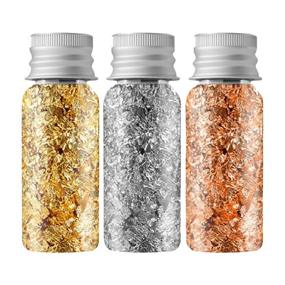 HBFAGFB 3-Piece Beauty Gold Foil Multifunctional Bottled Nail Food Decoration Skin Care