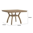 thumbnail image 5 of Benjara Upi 54 Inch Counter Height Table, Square, Curved Legs, Open Shelf, Brown, 5 of 6