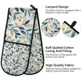 thumbnail image 2 of Yayeee Double Oven Mitt Kitchen Heat Resistant Baking 35" x7" Quilted Glove, Darker Leafy Pattern, 2 of 6