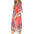 thumbnail image 3 of Sakkas Kristy Long Tall Lightweight Caftan Dress / Cover Up With V-Neck Jewels - Red / Blue - One Size, 3 of 5