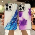 thumbnail image 2 of SaniMore for iPhone 13 Pro Max 6.7" 2021 Case, Shockproof TPU Bckplane Marble Pattern Stylish for Girls Women Plating Design Anti-drop Slim & Lightweight Anti-slip Bumper, Pattern-M, 2 of 6