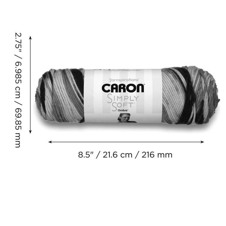Caron Simply Soft Ombre 4 Medium Acrylic Yarn, Grape Purple Ombre 5oz/141g,  235 Yards 