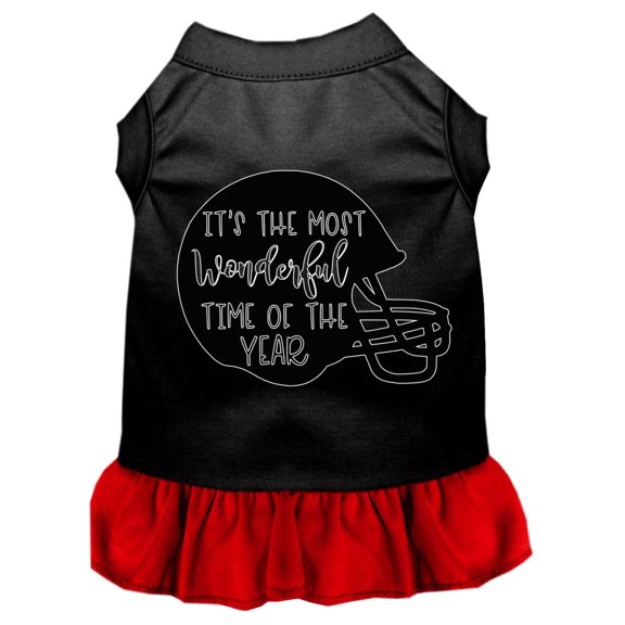 Pet Dog  Cat Dress Screen Printed, "Most Wonderful Time of the Year (Football)"