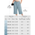 thumbnail image 5 of SHOWMALL Women's Plus Size Capris with Pockets, High Waisted Elastic Waist Cropped Pants, Light Khaki 3X Wrinkle-Resistant Wide Leg Culottes for Office & Vacation, 5 of 8