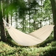 thumbnail image 6 of Rbaofujie ‌Heavy Duty Hammock Bed - 600LB Capacity Portable Camping Hammock with Storage Bag - Extra Large 79"x32" Beige Oxford Fabric for Patio, Backyard & Travel‌, 6 of 7