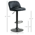 thumbnail image 3 of Homiyad Adjustable Bar Stools Set of 2, Velvet Counter Height Barstool, Upholstered Kitchen Stool with Swivel Seat, Steel Frame, Footrest for Kitchen Counter and Dining Room, ‎Black, 3 of 8