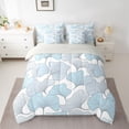 thumbnail image 2 of Homewish Blue Ginkgo Leaf Bedding Comforter Set 7pcs, Cartoon Leaf Botanical Queen Bedding Sets, Teen Girl Kid Boy Reversible Queen Sheet Sets, Breathable Home Decor, 2 of 7
