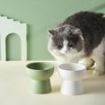 thumbnail image 4 of Cuenco para gatos de patas altas, cuenco para gatos, cuenco para gatos de cerámica a rayas de color negro, cuenco para comida para gatos, protección para las vértebras cervicales, suministros para, 4 of 5