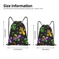 thumbnail image 2 of Xecao Mardi Gras Carnival4 Pattern Sports Drawstring Backpack - String Swim Gym Bag with Wet Proof Pocket for Women&Men-Small, 2 of 6