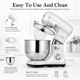 thumbnail image 6 of UHOMEPRO 3-in-1 Stand Mixer, 5QT Tilt-Head 10-Speed Electric Stand Mixer, Stainless Steel Bowl, Dough Hook, Flat Beater and Wire Whisk for Baking, Silver, 6 of 9